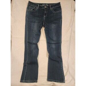 Ink Denim Jeans Bootleg Size 10 Button Pockets Dark Wash